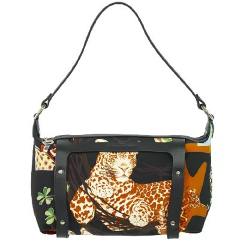 Salvatore Ferragamo Animal Pouch Leather Black